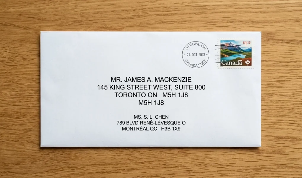 Canadian Mailing Address Format Guidelines (AI Generated Image)