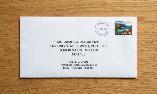 Canadian Mailing Address Format Guidelines (AI Generated Image)
